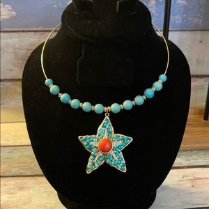 Costume jewelry Mixit large turquoise star necklce